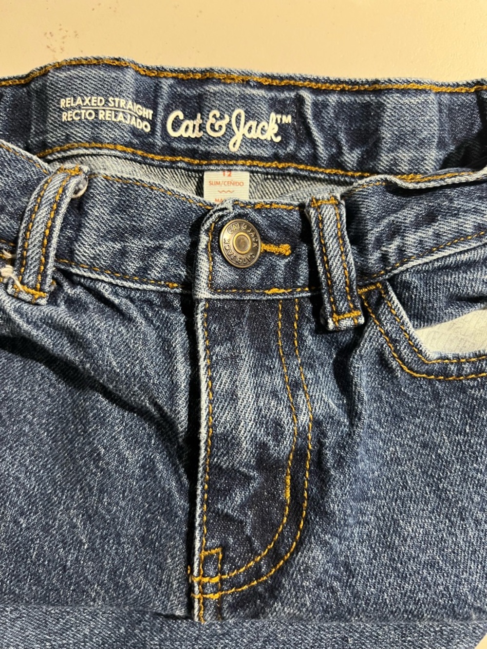 Cat & Jack 2pair - Relaxed Straight Dark Blue Jeans